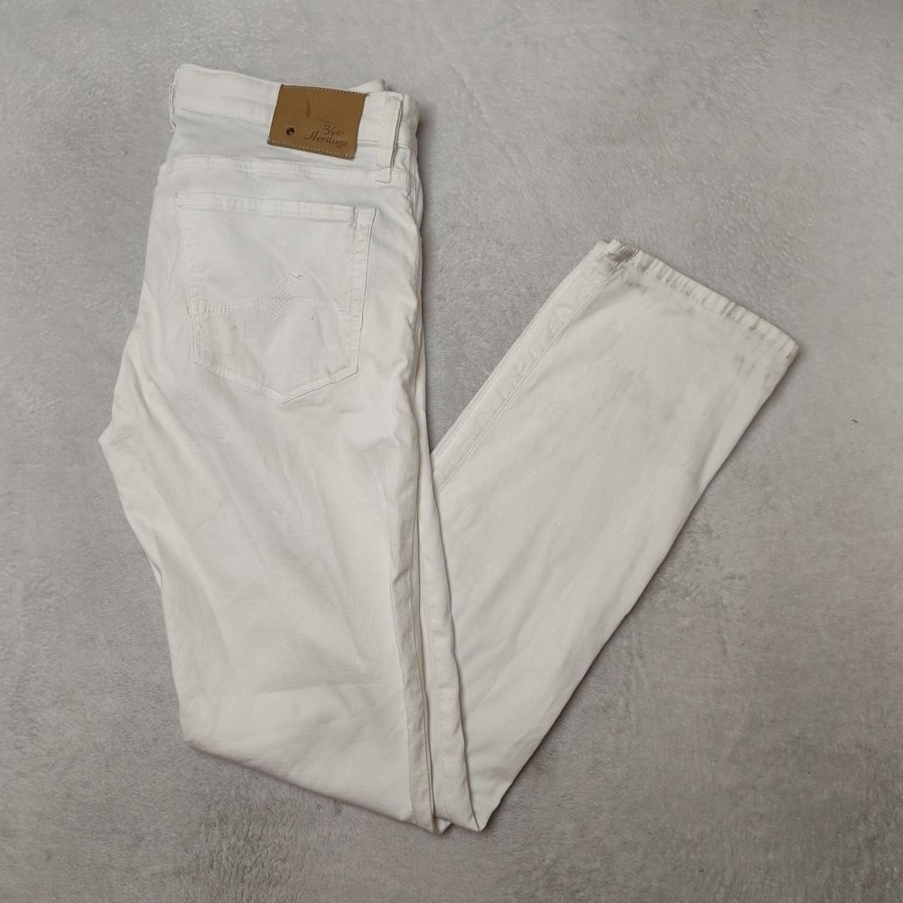 34 Heritage Pants Mens 34x34 White Chino Courage Mid-Rise Straight Stretch Work